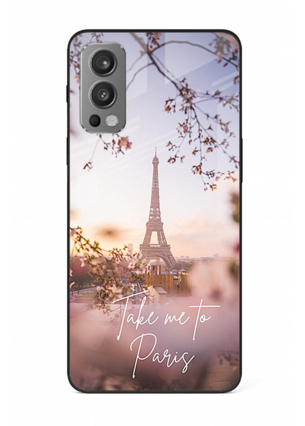 Paris Dream Sunset Eiffel Tower artwork OnePlus Nord 2 glass back cover