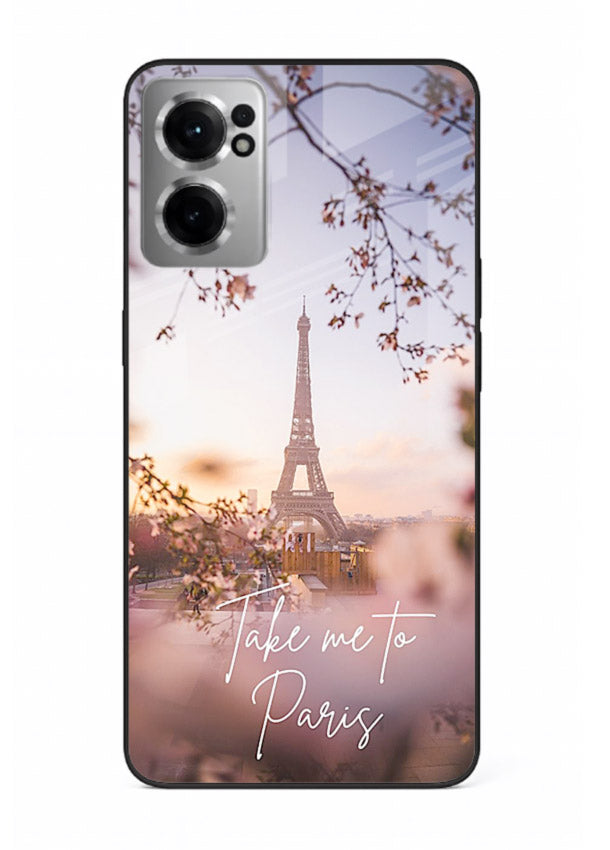 Paris Dream Sunset Eiffel Tower artwork OnePlus Nord CE2 5G glass back cover