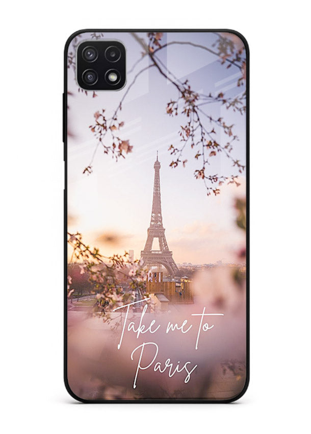 Paris Dream Sunset Eiffel Tower artwork Samsung F42 5G glass back cover