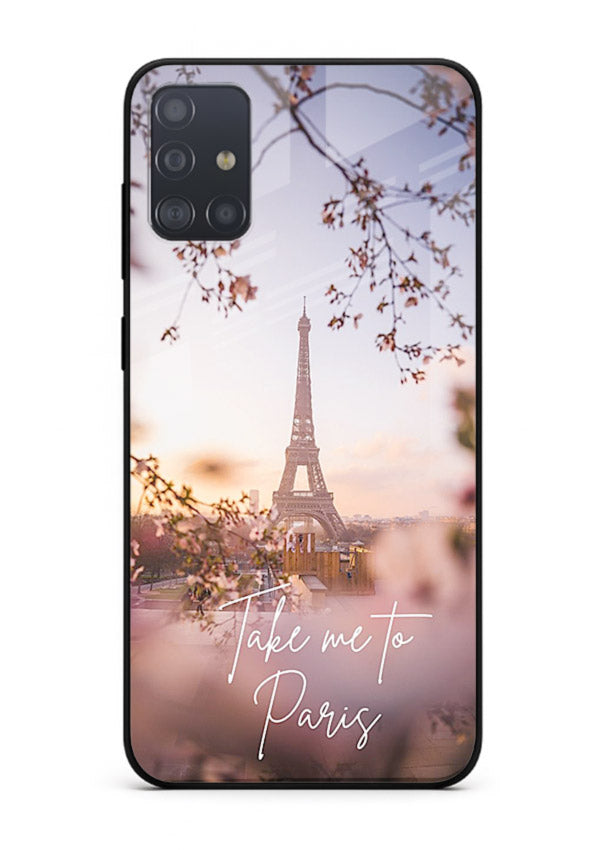 Paris Dream Sunset Eiffel Tower artwork Samsung A71 glass back cover