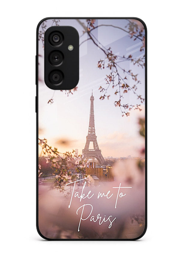 Paris Dream Sunset Eiffel Tower artwork Samsung F55 5G glass back cover