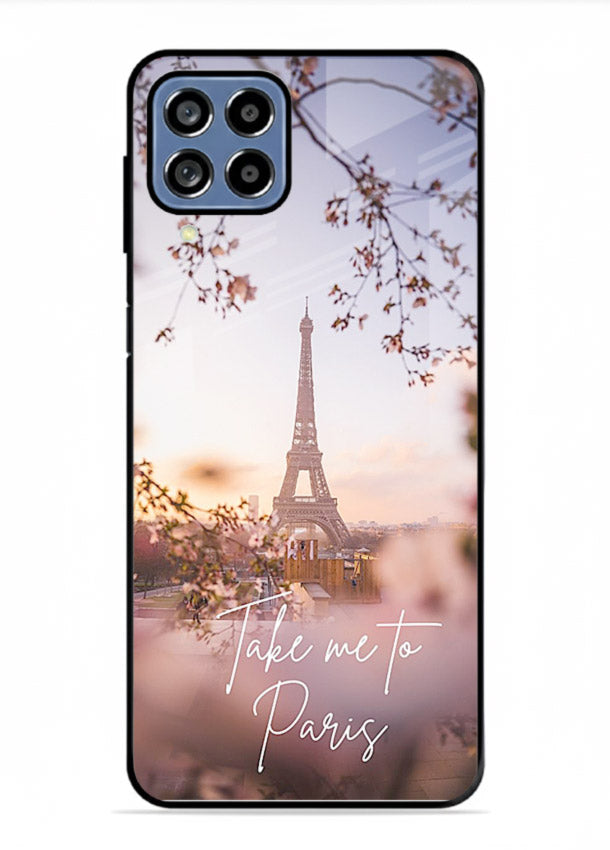 Paris Dream Sunset Eiffel Tower artwork Samsung F62 glass back cover