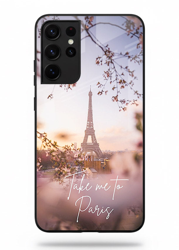 Paris Dream Sunset Eiffel Tower artwork Samsung S21 Ultra glass back cover