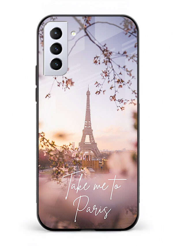 Paris Dream Sunset Eiffel Tower artwork Samsung S21 Plus glass back cover
