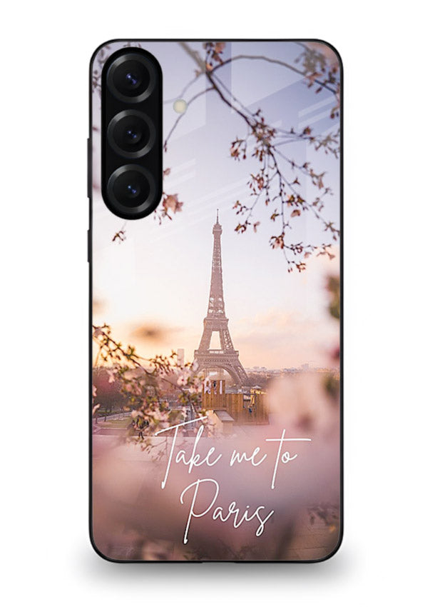 Paris Dream Sunset Eiffel Tower artwork Samsung M35 5G glass back cover