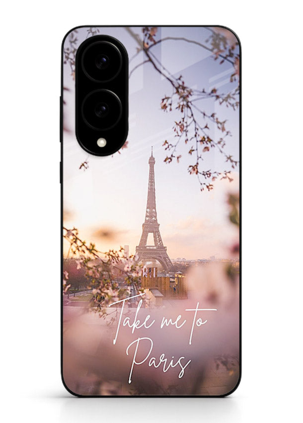 Paris Dream Sunset Eiffel Tower artwork Samsung S25 Edge glass back cover