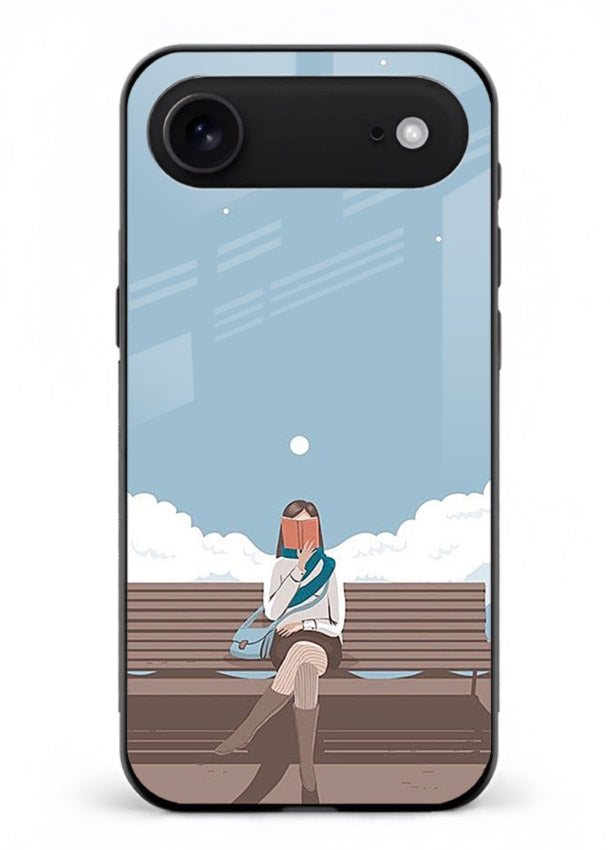 Park Bench Girl aesthetic illustration iphone 18 air glass back cover