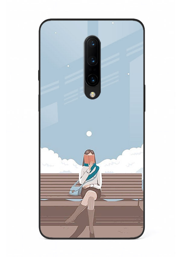 Park Bench Girl aesthetic illustration OnePlus 8 glass back cover