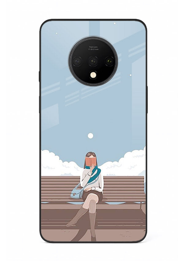 Park Bench Girl aesthetic illustration OnePlus 7T glass back cover