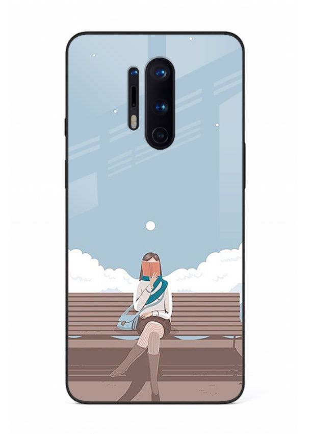 Park Bench Girl aesthetic illustration OnePlus 8 Pro glass back cover