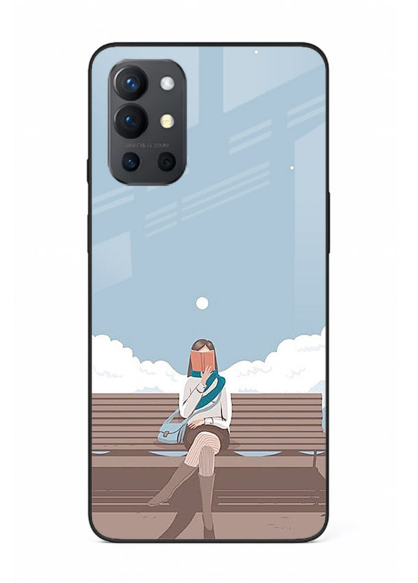 Park Bench Girl aesthetic illustration OnePlus 9R glass back cover