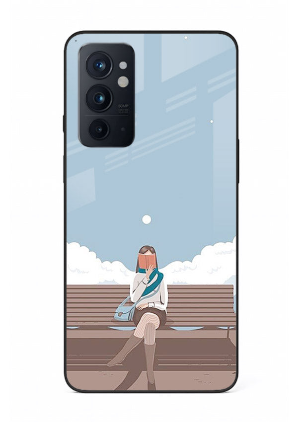 Park Bench Girl aesthetic illustration OnePlus 9RT glass back cover
