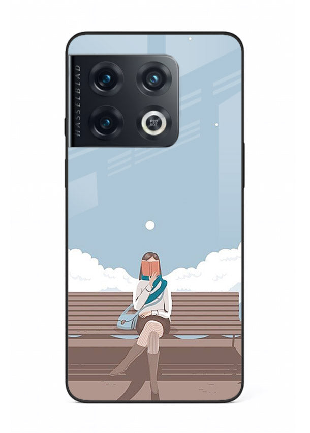 Park Bench Girl aesthetic illustration OnePlus 10 Pro glass back cover