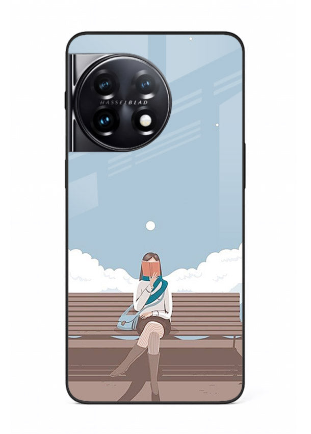 Park Bench Girl aesthetic illustration OnePlus 11R glass back cover
