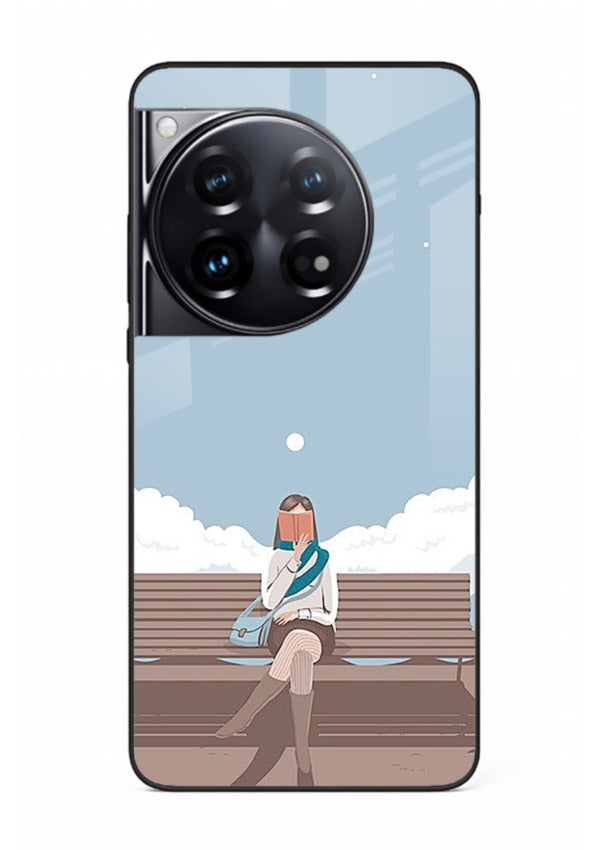Park Bench Girl aesthetic illustration OnePlus 12 glass back cover
