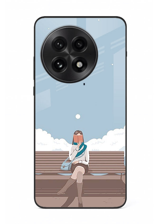 Park Bench Girl aesthetic illustration OnePlus 13 glass back cover
