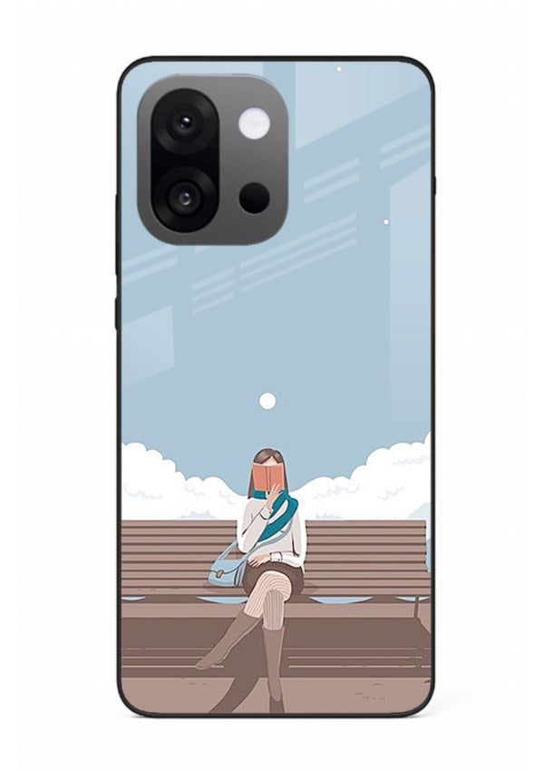 Park Bench Girl aesthetic illustration OnePlus 13s glass back cover