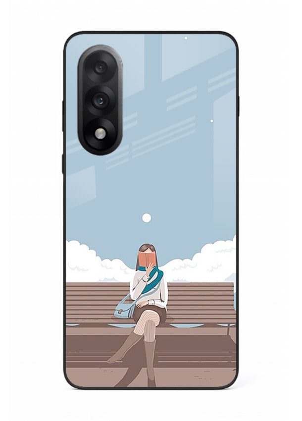 Park Bench Girl aesthetic illustration OnePlus Nord 5 glass back cover