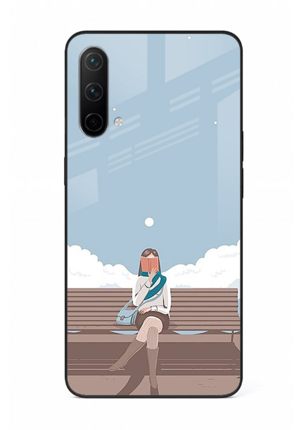 Park Bench Girl aesthetic illustration OnePlus Nord CE 5G glass back cover