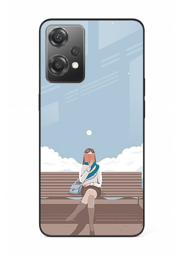 Park Bench Girl aesthetic illustration OnePlus Nord CE2 Lite 5G glass back cover