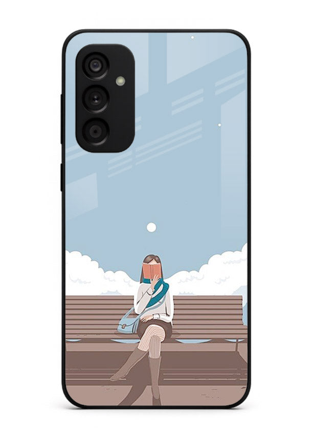 Park Bench Girl aesthetic illustration Samsung A34 5G glass back cover