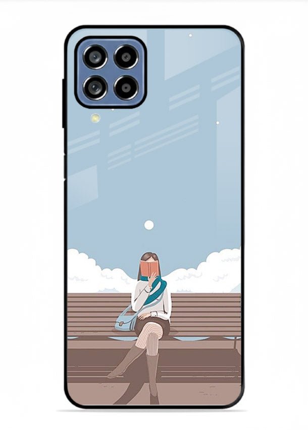 Park Bench Girl aesthetic illustration Samsung A22 4G glass back cover