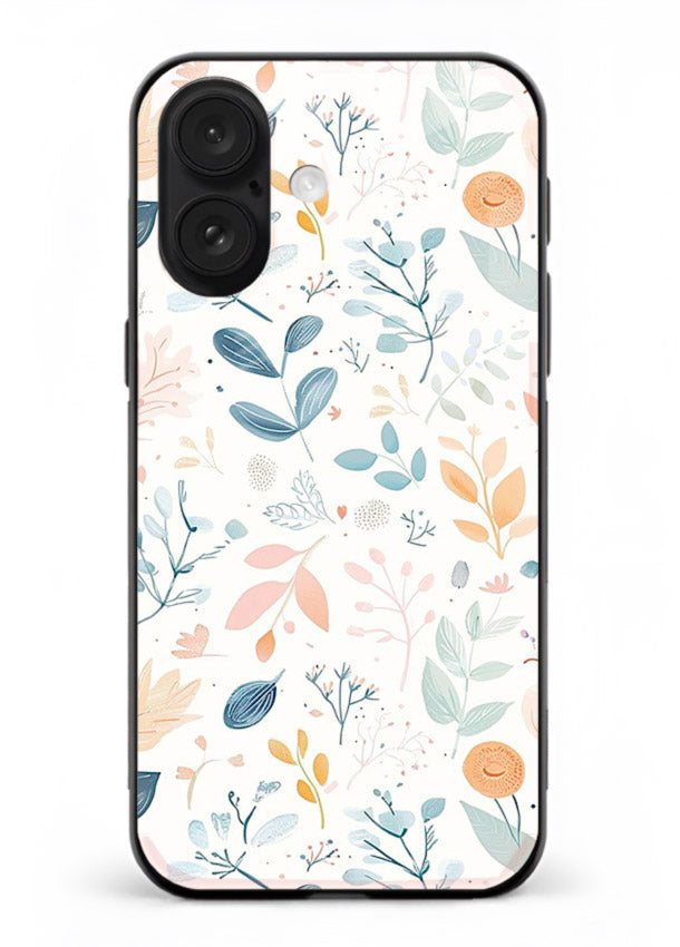 Pastel Garden Leaves pastel botanical pattern iphone 17 glass back cover