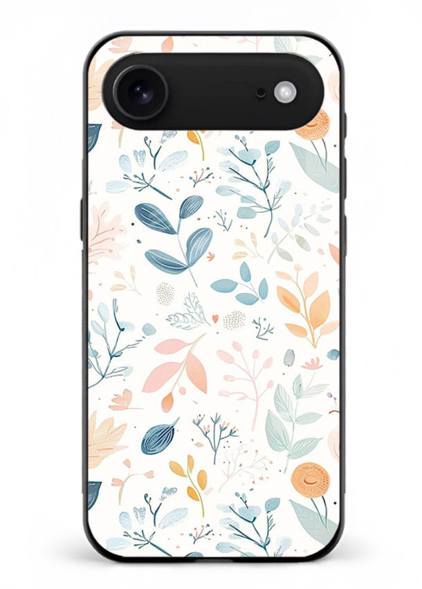Pastel Garden Leaves pastel botanical pattern iphone 18 air glass back cover