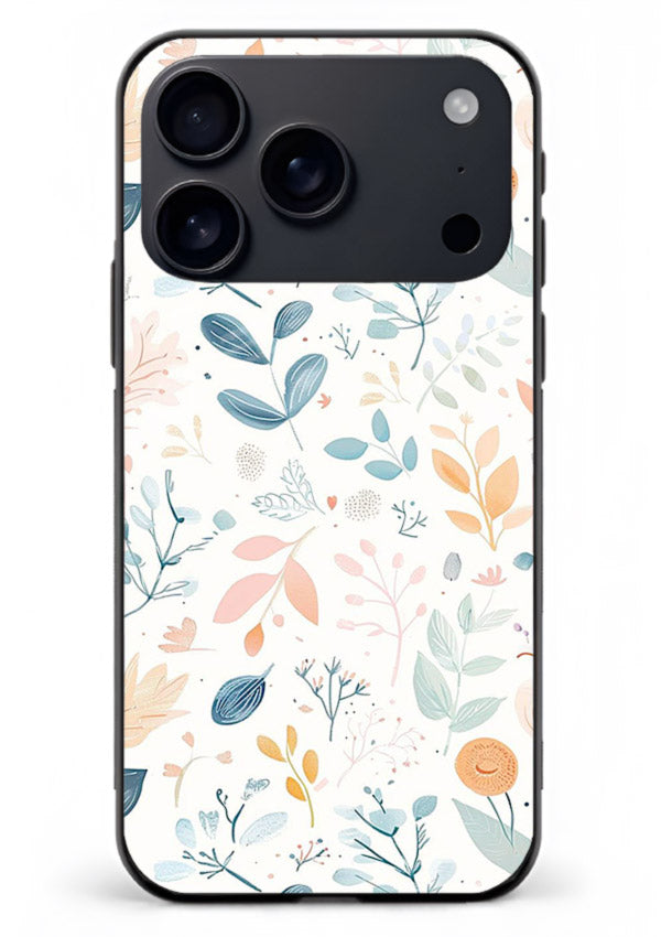 Pastel Garden Leaves pastel botanical pattern iphone 18 pro max glass back cover