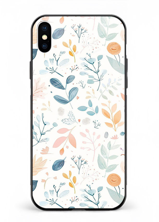 Pastel Garden Leaves pastel botanical pattern iphone xs max glass back cover