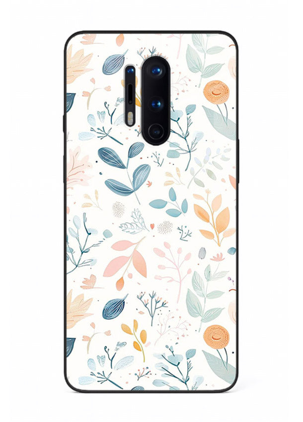 Pastel Garden Leaves pastel botanical pattern OnePlus 8 Pro glass back cover