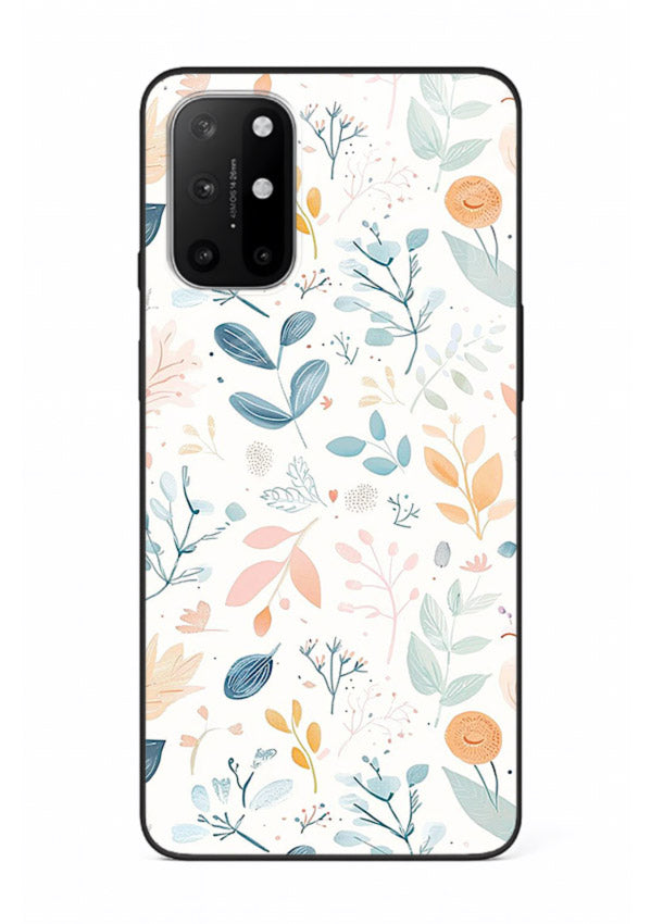 Pastel Garden Leaves pastel botanical pattern OnePlus 8T glass back cover