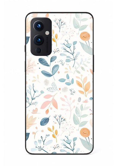 Pastel Garden Leaves pastel botanical pattern OnePlus 9 Pro glass back cover