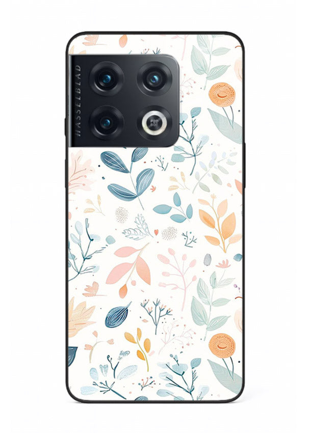 Pastel Garden Leaves pastel botanical pattern OnePlus 10 Pro glass back cover