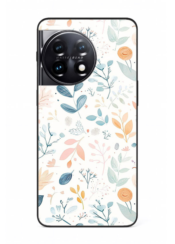 Pastel Garden Leaves pastel botanical pattern OnePlus 11 glass back cover