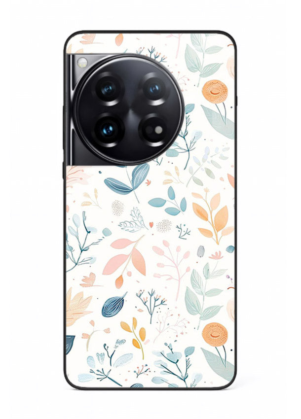 Pastel Garden Leaves pastel botanical pattern OnePlus 12 glass back cover