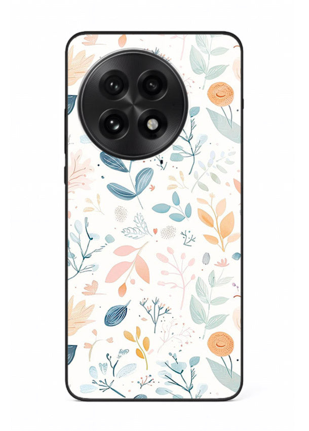 Pastel Garden Leaves pastel botanical pattern OnePlus 13R glass back cover