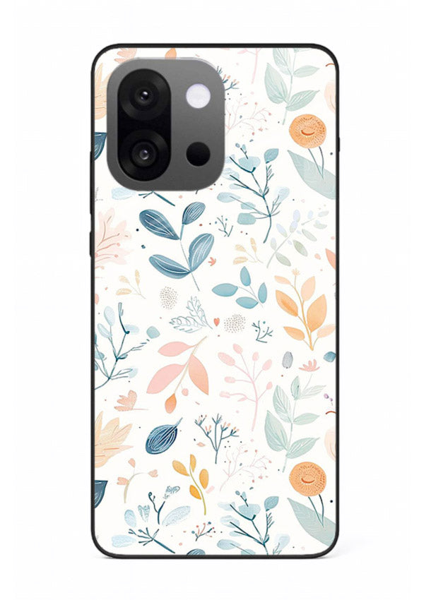 Pastel Garden Leaves pastel botanical pattern OnePlus 13s glass back cover