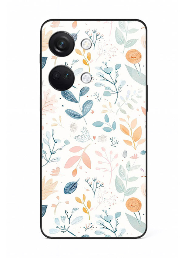 Pastel Garden Leaves pastel botanical pattern OnePlus Nord 3 glass back cover