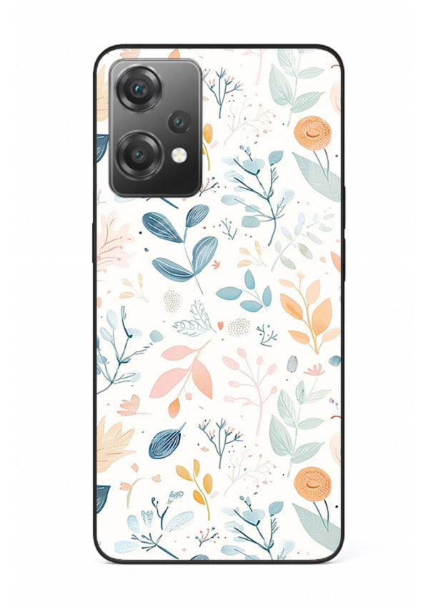 Pastel Garden Leaves pastel botanical pattern OnePlus Nord CE2 Lite 5G glass back cover