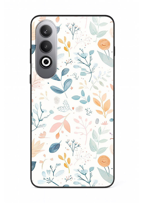 Pastel Garden Leaves pastel botanical pattern OnePlus Nord CE4 glass back cover