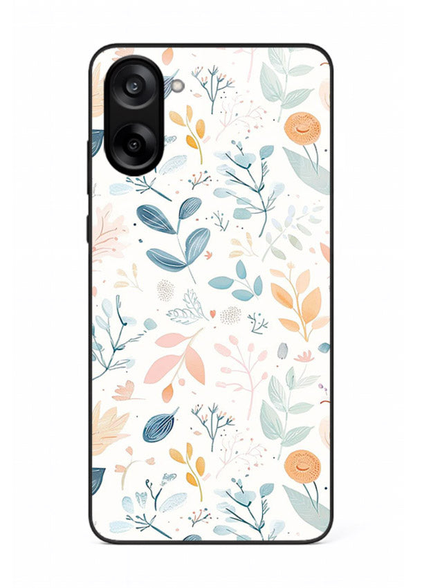 Pastel Garden Leaves pastel botanical pattern OnePlus Nord CE5 glass back cover