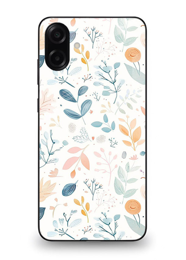 Pastel Garden Leaves pastel botanical pattern Samsung M13 5G glass back cover