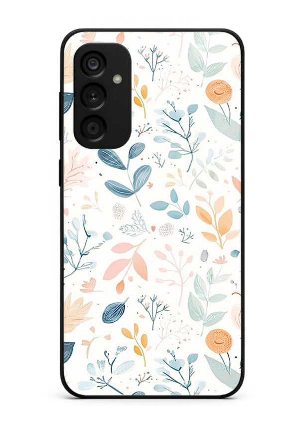 Pastel Garden Leaves pastel botanical pattern Samsung F54 5G glass back cover