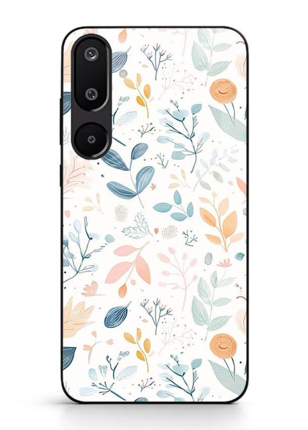 Pastel Garden Leaves pastel botanical pattern Samsung M16 5G glass back cover