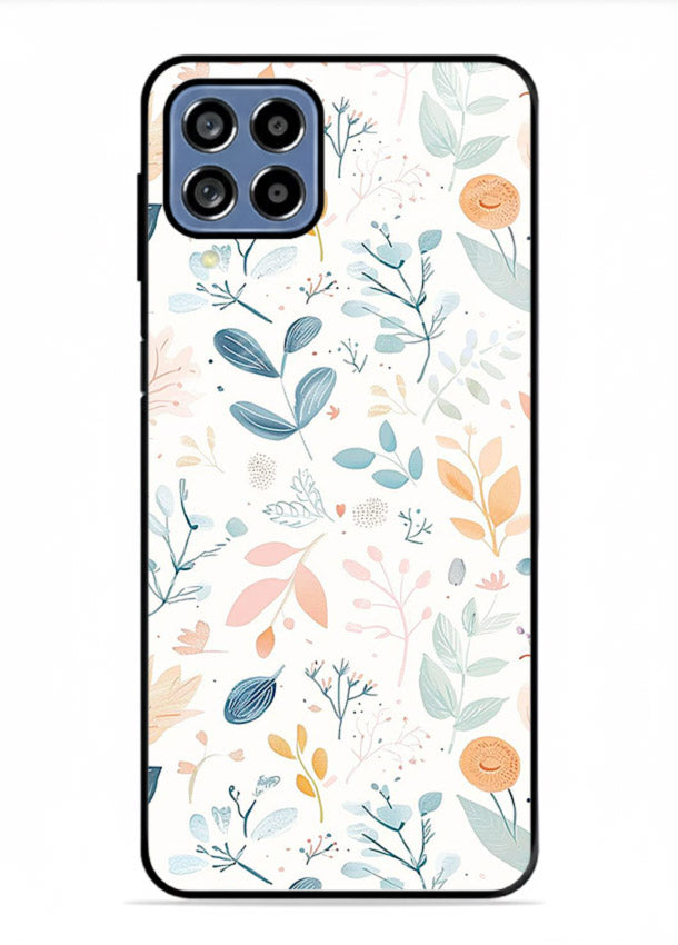 Pastel Garden Leaves pastel botanical pattern Samsung M53 5G glass back cover
