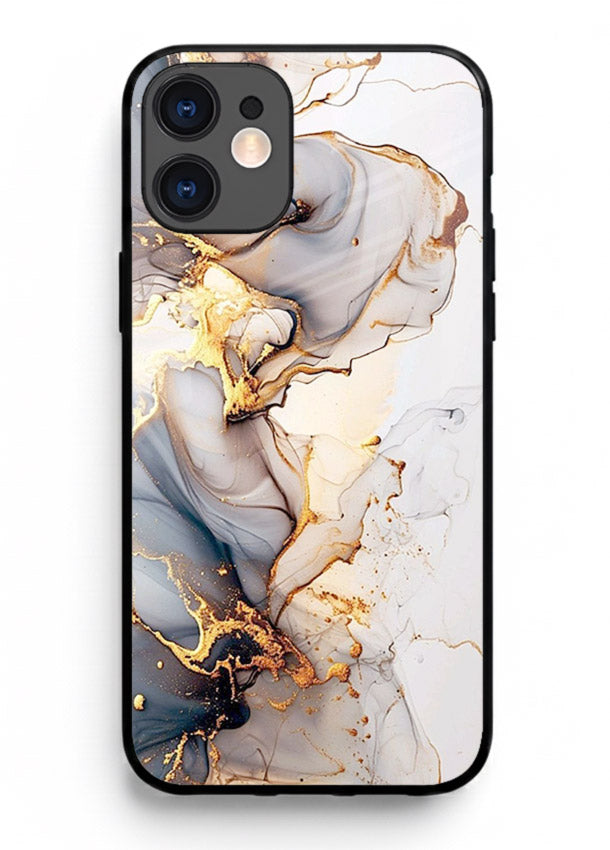 Pastel Geode Veins iphone 11 glass back cover with pastel marble and gold geode details