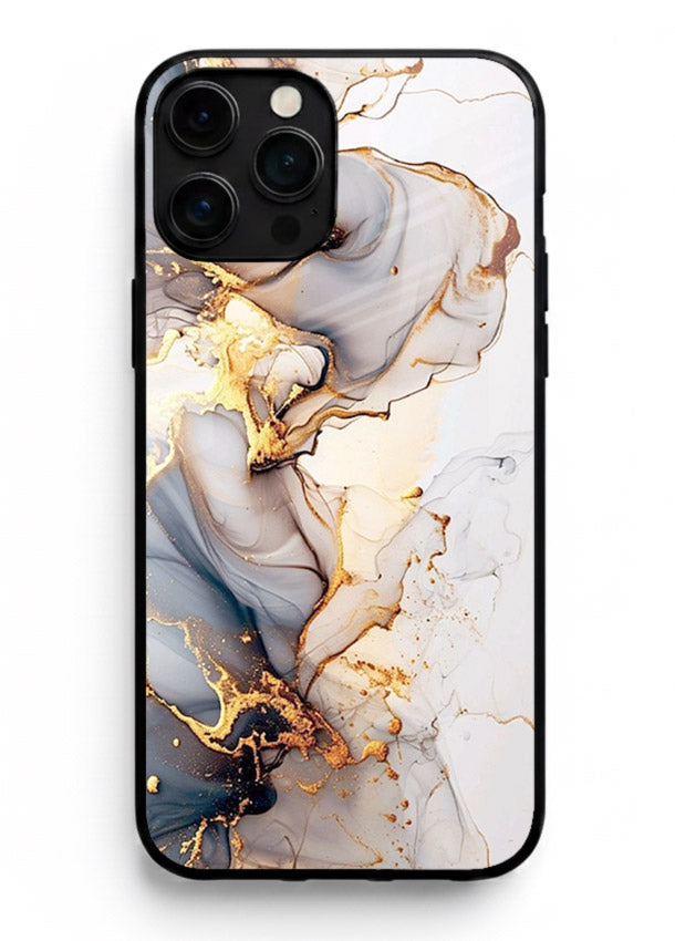 Pastel Geode Veins iphone 13 pro max glass back cover with pastel marble and gold geode details