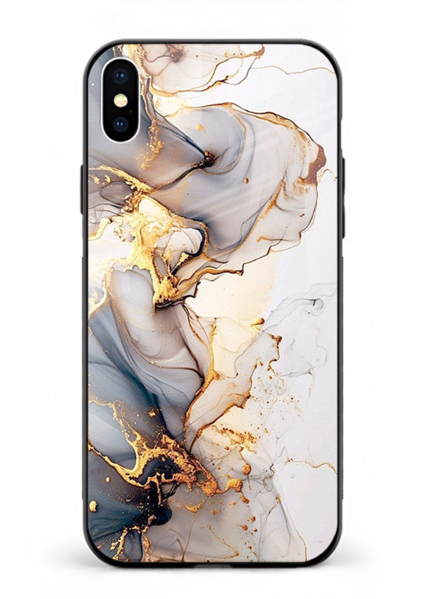 Pastel Geode Veins iphone xs max glass back cover with pastel marble and gold geode details