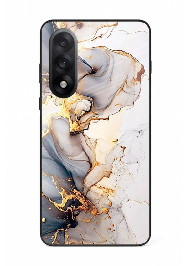 Pastel Geode Veins OnePlus Nord 5 glass back cover with pastel marble and gold geode details
